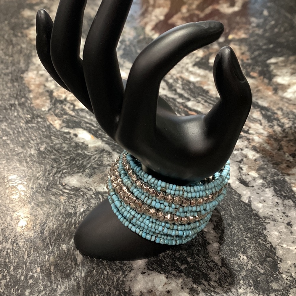 Slip-on Beautiful Beaded cuff bracelet